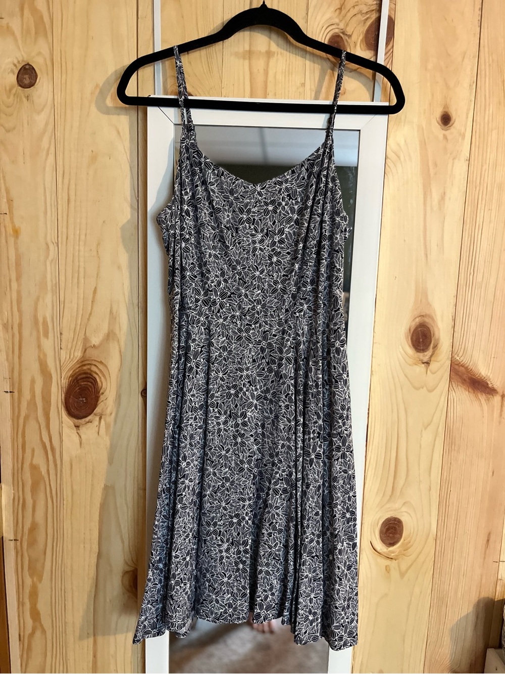 Old Navy Navy White Floral Cami Smocked Mini Dress Adjustable Straps